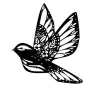 Homemania HOMESRV-27 Décoration murale - Mur d'art mural - Animaux, oiseau - pour salon, chambre - Noir en métal 35 x 1,5 x 40 cm