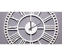 Homemania Horloge de Wall Ensemble 2 - Porte-Objets, Livres - Mur, Salon, Chambre - Blanc en Métal, 50 X 0,15 X 50cm