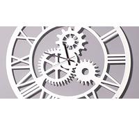 Homemania Horloge de Wall - pour Entrée, Salon, Salle de Séjour - Blanc en Métal, 50 X 0,16 X 50cm