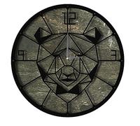 Homemania Horloge Metal & Wood, Ours, métal, Bois, Multicolore, 50 x 0,15 x 50 cm, 50 x 0,15 x 50 cm