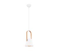Homemania Lampe à suspension Buck, blanc, bois, L16 x P16 x A120 cm