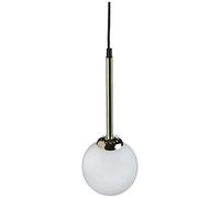 Homemania Lampe à Suspension en métal, Verre, Noir, doré, Blanc