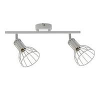 HOMEMANIA Lampe de Plafond Megan - Plafonnier - Murale - Chrome, Blanc en Métal, 55 x 10 x 21 cm, 2 x E14, 60 W Blanc