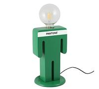 Homemania Lampe de Table Adam - du Bureau, du Bureau, de la Table de Chevet - Vert, Blanc, Noir en Bois, 15 X 15 X 26 cm, 1 X E27, Max 100W