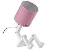 Homemania Lampe de Table Wally - du Bureau, du Bureau, de la Table de Chevet - Rose, Blanc, Noir en Bois, Pvc, Métal, Tissu, 15 X 40 X 45 cm, 1 X E27, Max 100W