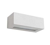 Homemania Lampe Murale Clock - Applique - Blanc, Ciment, Verre 31 X 13,5 X 10,5