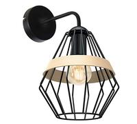 Homemania Lampe murale, métal, noir, bois