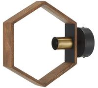 Homemania Lampe murale, métal, or, noir, bois