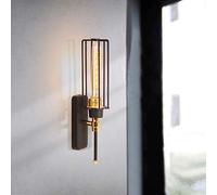 Homemania Lampe murale simple Ii, Applique, Noir en métal, 10 x 10 x 36 cm, 1 x E27, max 100 W