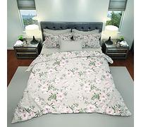 Homemania Literie Cherry - Simple - avec Drap Housse, Drap, Taie d'oreiller -Multicolore en Coton, 150 X 290cm