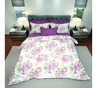 Homemania Literie Rose - Double - avec Drap Housse, Drap, Taie d'oreiller -Multicolore en Coton, 240 X 290cm