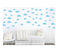 HOMEMANIA Sticker Cloud - Nuages - pour les enfants - Mur - Bleu en Vinyle, 35 x 0,15 x 20 cm Bleu