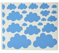 HOMEMANIA Sticker Cloud - Nuages - pour les enfants - Mur - Bleu en Vinyle, 35 x 0,15 x 20 cm Bleu