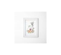 Homemania Tableau avec Cadre - Nature, Animaux, Fleurs, Cerfs - Décoration Murale, Art Mural, Mur - pour le Salon - Multicolore en Polyester, MDF, 30 X 3,6 X 40cm