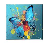 Homemania Tableau Butterfly - Animaux - pour Salon, Chambre - Multicouleur en Polyester, Bois, 60 X 3 X 60cm - HM20KNV60x60-42