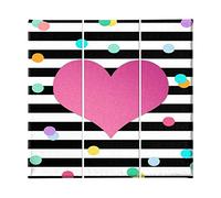 Homemania Tableau Coeur - 3 Pieces - Love - for Living Room, Room - Multicouleur en Polyester, Bois, 69 X 3 X 50cm - HM203PKNV-291