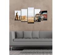 Homemania Tableau de Wall - Paysage de Campagne - pour Salon, Chambre - Multicouleur en Polyester, Bois, 100 X 2 X 60cm