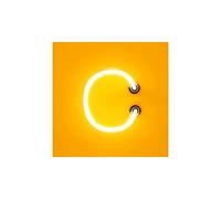 Homemania Tableau Effet Néon - Lettres, C - Décoration Murale, Art Mural, Mur - pour le Salon - Multicolore en Coton, Bois, 30 X 2 X 30cm