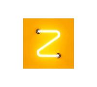 Homemania Tableau Effet Néon - Lettres, Z - Décoration Murale, Art Mural, Mur - pour le Salon - Multicolore en Coton, Bois, 30 X 2 X 30cm