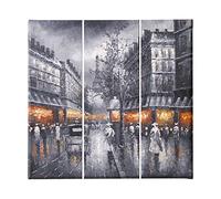 Homemania Tableau Eiffel Tours - 3 Pièces - Villes et Paysages - par Salon, Chambre - Multicouleur en Polyester, Bois, 69 X 3 X 50cm - HM203PKNV-277