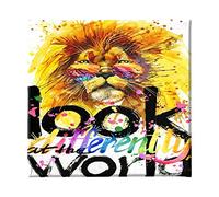 Homemania Tableau Feline - Citations - pour Salon, Chambre -Multicouleur en Polyester, Bois, 60 X 3 X 60cm