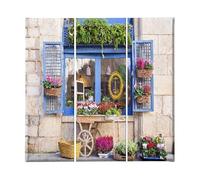 Homemania Tableau Fenêtre - 3 Pièces - Villes et Paysages - par Salon, Chambre - Multicouleur en Polyester, Bois, 69 X 3 X 50cm - HM203PKNV-52