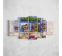 Homemania Tableau Fenêtre - 5 Pièces - Villes et Paysages - par Salon, Pièce - Multicouleur en Polyester, Bois, 100 X 3 X 60cm - HM205PKNV-52