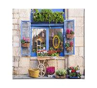 Homemania Tableau Fenêtre - Villes et Paysages - pour Salon, Chambre - Multicouleur en Polyester, Bois, 60 X 3 X 60cm - HM20KNV60x60-52