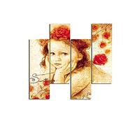 Homemania Tableau Inspirations des Auteurs - 4 Pièces - Art et Graffiti - pour le Salon, la Chambre - Multicouleur en MDF, 76 X 0,3 X 50cm - HM204PMDF153