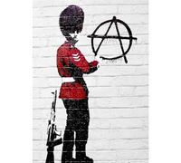 Homemania Tableau Inspirations des Auteurs Banksy Anarchie - Décoration Art Home - Mur - Imprimé, Numérique, Dessin - Cadre - Multicolore, Bois, Coton 70 X 100 X 3