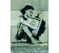 Homemania Tableau Inspirations des Auteurs Banksy Tv - Décoration Art Home - Mur - Imprimé, Numérique, Dessin - Cadre - Multicolore, Bois, Coton 70 X 100 X 3