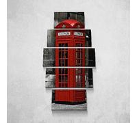 Homemania Tableau Londres - 5 Pièces - Villes et Paysages - par Salon, Pièce - Multicouleur en Polyester, Bois, 100 X 3 X 60cm - HM205PKNV-47