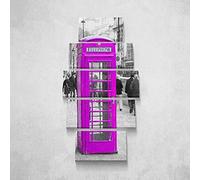 Homemania Tableau Londres - 5 Pièces - Villes et Paysages - par Salon, Pièce - Multicouleur en Polyester, Bois, 100 X 3 X 60cm - HM205PKNV-45