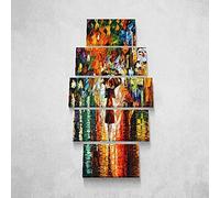 Homemania Tableau Parapluie - 5 Pièces - Art et Graffiti - pour le Salon, la Chambre -Multicouleur en Polyester, Bois, 100 X 3 X 60cm - HM205PKNV-180