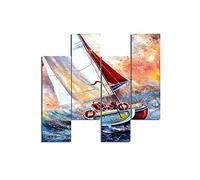 Homemania Tableau Paysages - 4 Pièces - Art et Graffiti - pour le Salon, la Chambre - Multicouleur en MDF, 76 X 0,3 X 50cm - HM204PMDF235