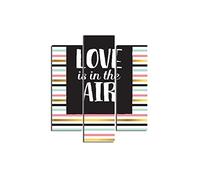 Homemania Tableau Phrases - 3 Pieces - Valentine'S Day - from Living Room, Room - Multicouleur en MDF, 57 X 0,3 X 60cm - HM203MDF139