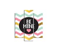 Homemania Tableau Phrases - 3 Pieces - Valentine'S Day - from Living Room, Room - Multicouleur en MDF, 57 X 0,3 X 60cm - HM203MDF138