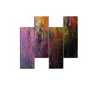 Homemania Tableau Pluie - 4 Pieces - Abstract - from Living Room, Room - Multicouleur en MDF, 76 X 0,3 X 50cm