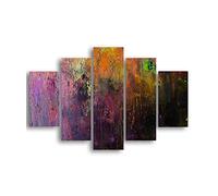 Homemania Tableau Pluie - 5 Pieces - Abstract - for Living Room, Room - Multicouleur en MDF, 95 X 0,3 X 60cm