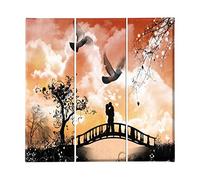 Homemania Tableau Pont - 3 Pièces - Art et Graffiti - du Salon, de la Chambre - Multicouleur en Polyester, Bois, 69 X 3 X 50cm