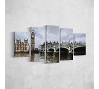 Homemania Tableau Pont - 5 Pièces - Villes et Paysages - par Salon, Pièce - Multicouleur en Polyester, Bois, 100 X 3 X 60cm - HM205PKNV-200