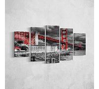 Homemania Tableau Pont - 5 Pièces - Villes et Paysages - par Salon, Pièce - Multicouleur en Polyester, Bois, 100 X 3 X 60cm - HM205PKNV-36