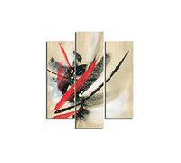 Homemania Tableau Rouge - 3 Pieces - Abstract - from Living Room, Room - Multicouleur en MDF, 57 X 0,3 X 60cm - HM203MDF62