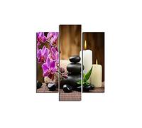 Homemania Tableau Stones - 3 Pieces - Zen - from Living Room, Room - Multicouleur en MDF, 57 X 0,3 X 60cm