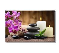 Homemania Tableau Stones - Zen - pour Salon, Chambre - Multicouleur en Polyester, Bois, 45 X 3 X 70cm