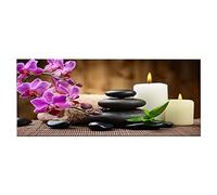 Homemania Tableau Stones - Zen - pour Salon, Chambre - Multicouleur en Polyester, Bois, 70 X 3 X 100cm