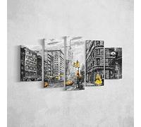 Homemania Tableau Ville - 5 Pièces - Villes et Paysages - par Salon, Pièce - Multicouleur en Polyester, Bois, 100 X 3 X 60cm - HM205PKNV-118