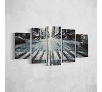 Homemania Tableau Ville - 5 Pièces - Villes et Paysages - par Salon, Pièce - Multicouleur en Polyester, Bois, 100 X 3 X 60cm - HM205PKNV-220