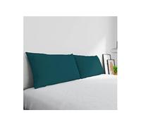 Italian Bed Linen Max Color Couple De Taies D’Oreiller, 100 % Coton, Vert pétrole, 52x82cm