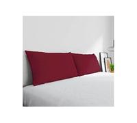 Italian Bed Linen Max Color Couple De Taies D’Oreiller, 100 % Coton, Bordeaux, 52x82cm
